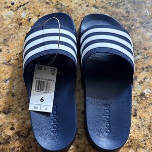 Adidas Kids Blue and White Slide Sandals